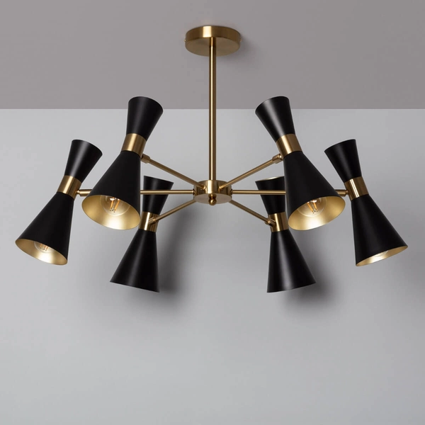 Wielopunktowa lampa sufitowa Libre ABR-LWS-6XE27 Abruzzo czarny złoty