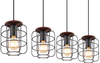 Lampa wisząca Willa 54037-4H klatki na listwie czarne