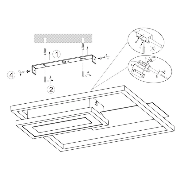 Metalowy plafon Spiro R67862176 RL Light LED 22W 3000K geometryczny szary