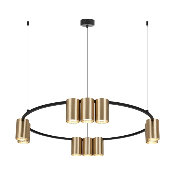 Wisząca lampa pierścieniowa GENESIS ML0375 tubki ring złoty czarny
