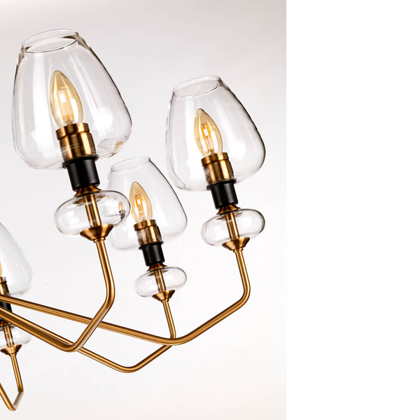 Industrialna lampa wisząca Armand DL-ARMAND8-AB Elstead metalowa złota czarna