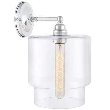 Kinkiet LAMPA ścienna LONGIS IV 20464109 Kaspa szklana OPRAWA chrom przezroczysta