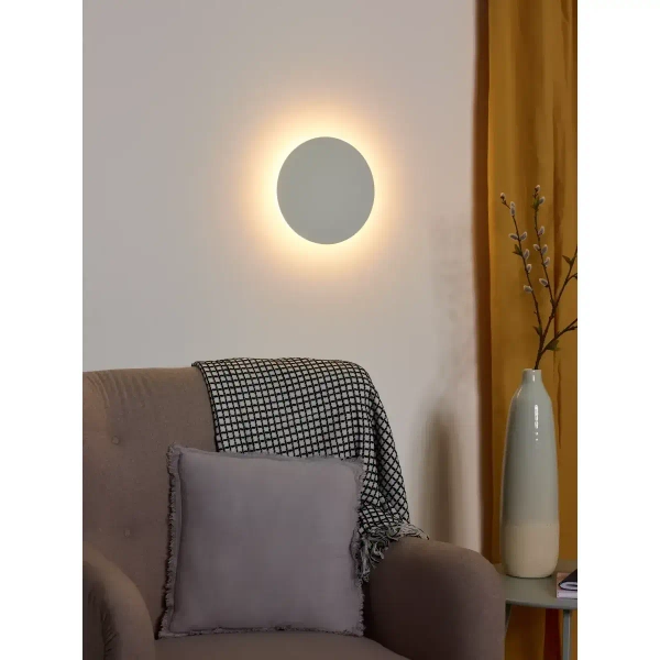 Ścienny kinkiet ledowy Eklyps 46201/08/31 Lucide LED 8W 3000K okrągły biały