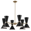 Wielopunktowy żyrandol Phix KL-PHIX-6-CBB na korytarz metalowy czarny