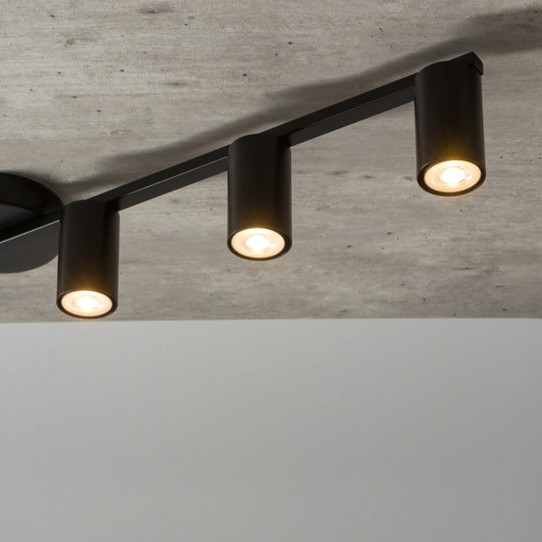 Tuby do sypialni Sky czarna lampa sufitowa metalowa