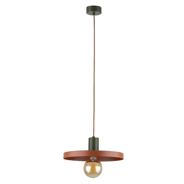 Lampa zwisająca do salonu Sila 10749 dysk metalowy zielony