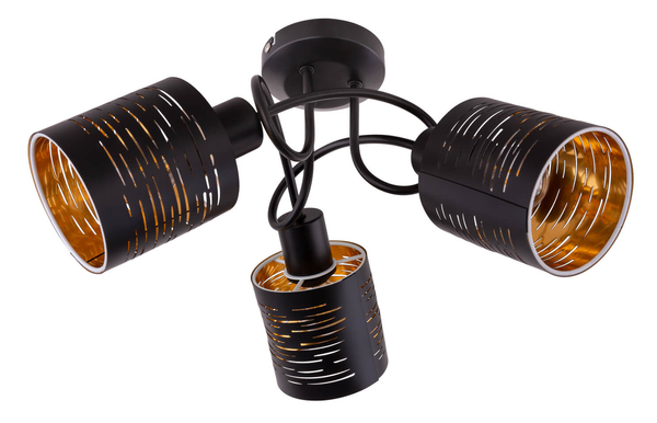 Nasufitowa lampa Tunno 15342-3D do jadalni czarna złota