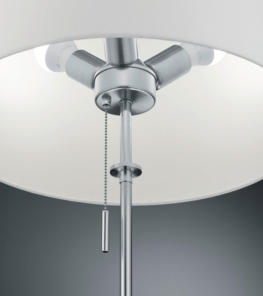 Podłogowa lampa abażurowa Lyon 409100307 nikiel biała