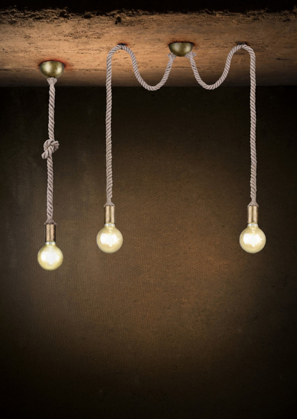 LAMPA wisząca ROPE 310100204 Trio metalowa OPRAWA marynistyczne liny patyna beżowe