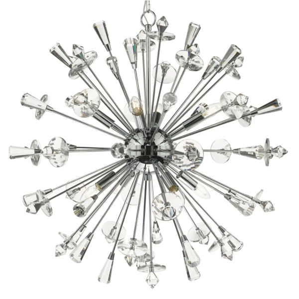 Designerska wisząca lampa Exodus EXO0850 kryształowa chrom