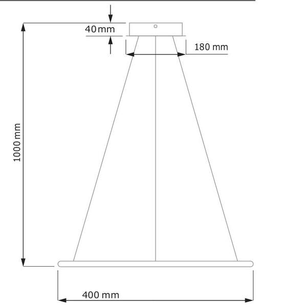 Biurowa LAMPA wisząca SLIM/000062/4000/B MDECO okrągła OPRAWA zwis LED 22W 4000K ring czarny