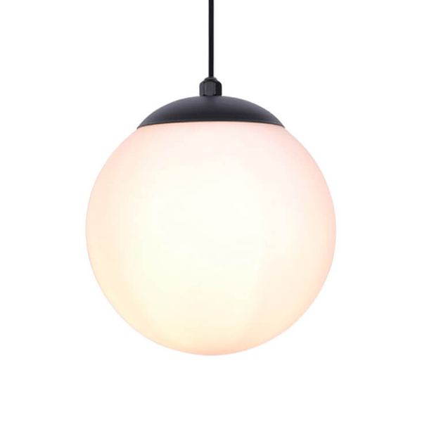 Lampa wisząca Savoy K-4921 szklana kula biała czarna