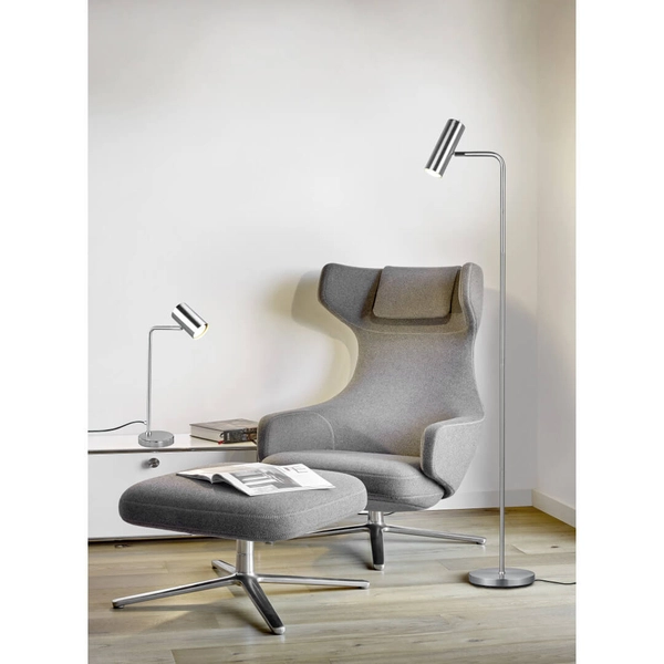 Stojąca lampa podłogowa VANTOS DL107412400 Trio tubka do salonu srebrna