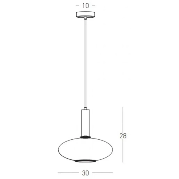 Owalna lampa wisząca 22072 szklana dysk biały złoty