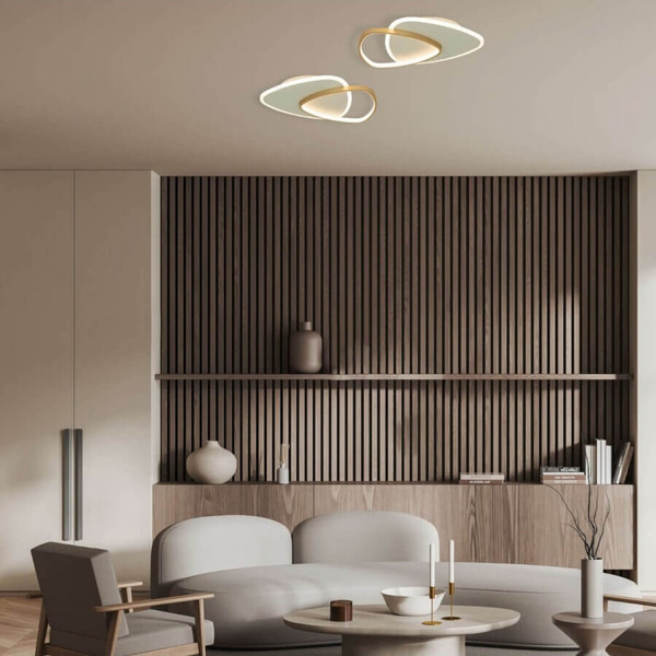 Ściemnialna lampa sufitowa 23093 LED 36W 3000K do jadalni biały złoty