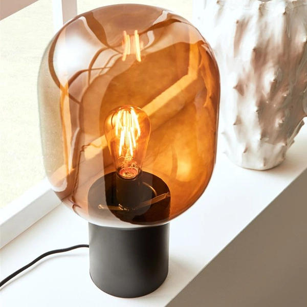 Stojąca lampka stołowa Brooklyn 108294 szklana brązowa czarna