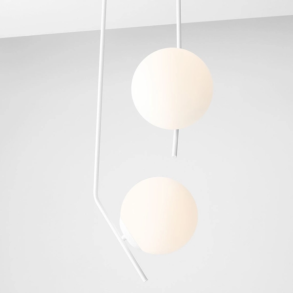 Szklana LAMPA sufitowa GALLIA 1095PL_G_L Aldex kula biała do salonu