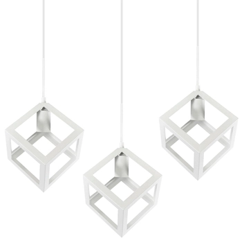 LAMPA wisząca SWEDEN 312457 Polux metalowa OPRAWA geometryczna ZWIS loftowy klatki białe