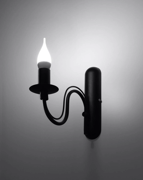 Kinkiet LAMPA ścienna SL.0220 klasyczna OPRAWA świecznikowa maria teresa czarna