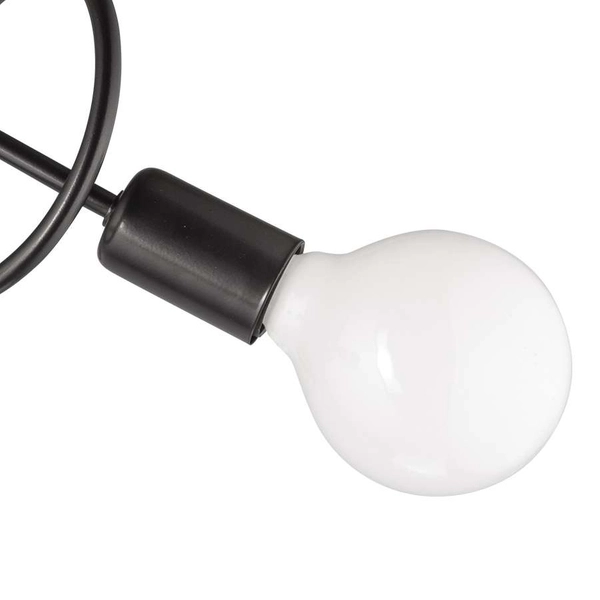 Lampa sufitowa VEN W-LOOP/3 BK metalowa pręty loft czarne