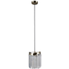 Wisząca LAMPA glamour SABRIGA PND-44544-1 Italux okrągła OPRAWA metalowy ZWIS loft kryształki crystals brąz antyczny