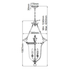 Wisząca lampa Cambridge HK-CAMBRIDGE-P-L Hinkley szklana retro mosiądz