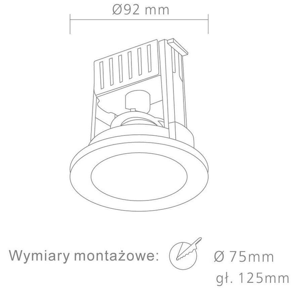 Wpust LAMPA sufitowa Scudo Orlicki Design podtynkowa OPRAWA oczko do zabudowy chrom