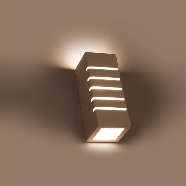 Ceramiczna lampa ścienna SL.0161 prostokątna do holu biała