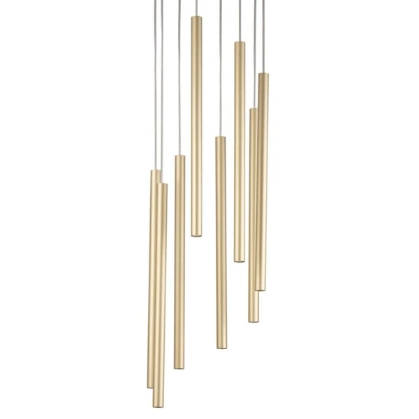 Lampa wisząca salonowa Sopel 33630 Sigma okrągła tuby metalowa złota