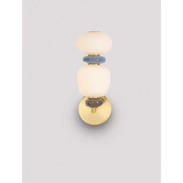 Ścienna lampa do sypialni FELANZO LE45242 ceramiczna biała złota niebieska