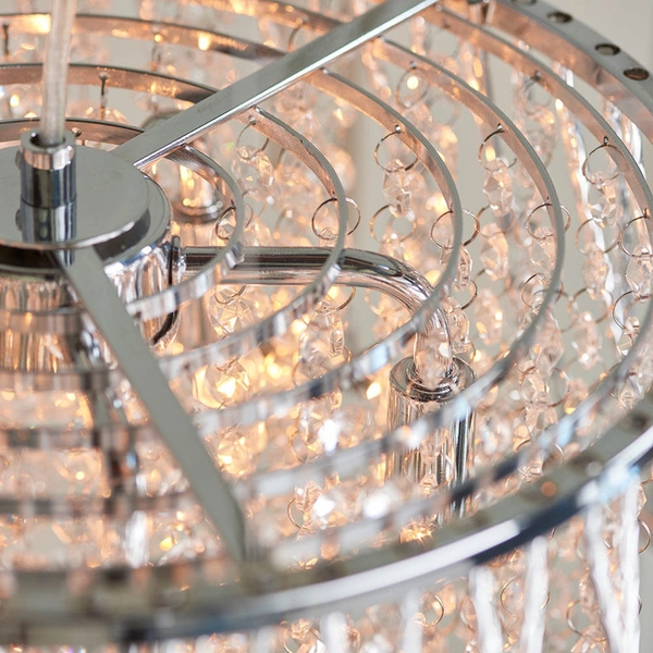 Wisząca lampa kryształowa Sophia 76694 glamour nad stół chrom