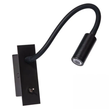 Wpuszczana naścienna lampa H69 LED 3W 3000K na peszlu czarny