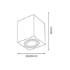 Sufitowy downlight minimalistyczny Bima kostka biała