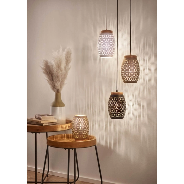 Stołowa lampka Bidar R51571065 RL Light wzorzysta brązowa złota