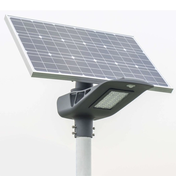 Solarna lampa uliczna INB-G03-40W+FA1M+SO4M Greenie LED 40W RGB z czujnikiem szara