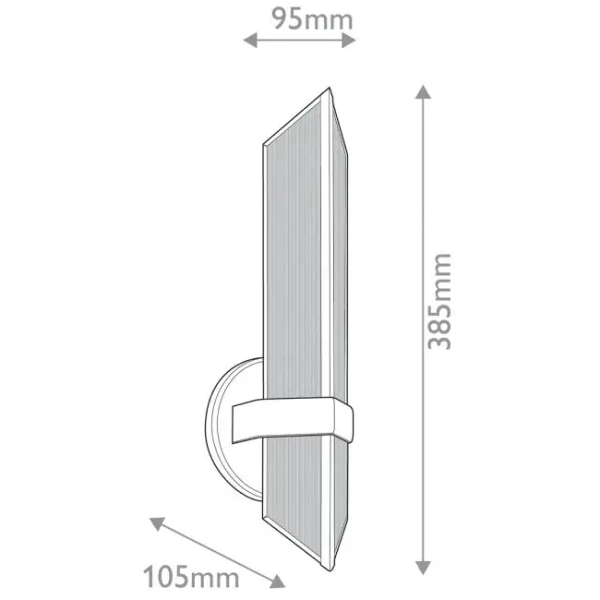 Naścienna lampa ryflowana Cairo QN-CAIRO-1WB-VBS-CR szklana mosiądz