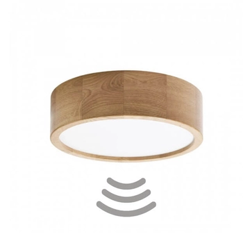 Drewniana lampa sufitowa 137623622082 okrągła z sesnsorem