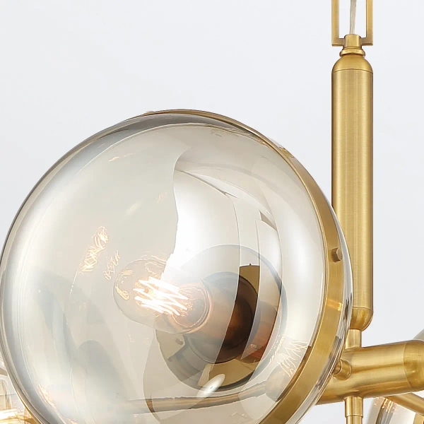 Lampa wisząca Nottingham QN-NOTTINGHAM-5P-AB retro złoty przezroczysty