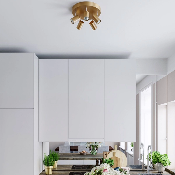 Regulowana lampa sufitowa Correct tuby loft na ścianę złote