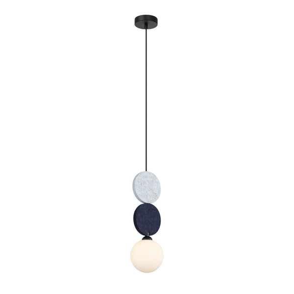 Nowoczesna lampa wisząca Andrea PND-59779B-1S-MLTI owalna szara