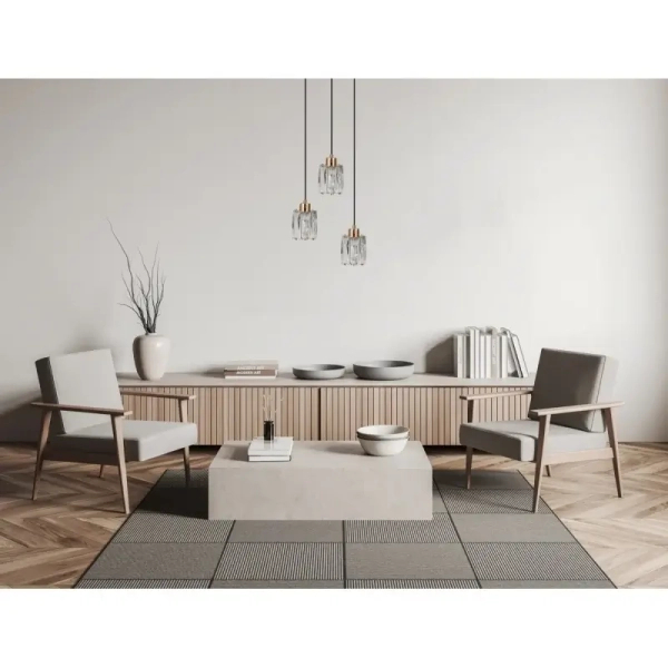Potrójna lampa wisząca tuba Torno PND-40813-3R-HBR złoty przezroczysty