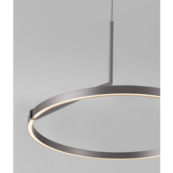 Zwisowa lampa do salonu ZUDANEZ LE44648 LED 31W 2700-4000K ring szara