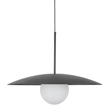 Jadalniana lampa zwisająca Slate 10637 mleczna kula czarny