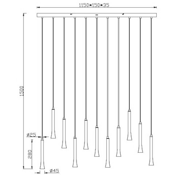 Regulowana lampa zwis FIATO 352011117 LED 3W 2300-4000K czarny multikolor