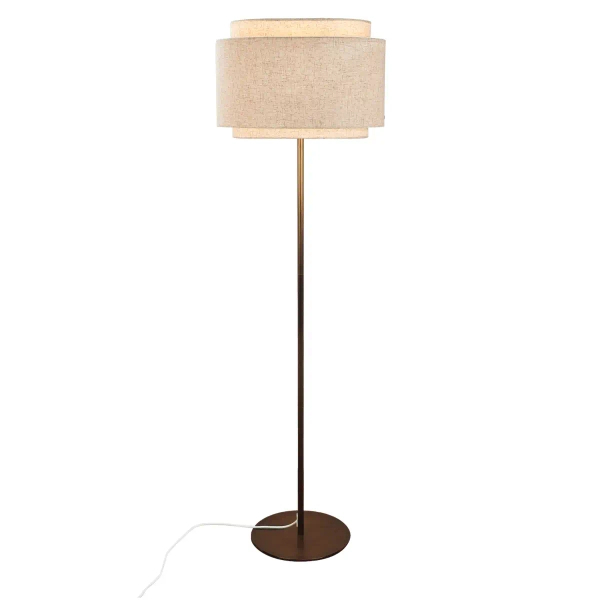Podłogowa lampa do salonu Takai 2520054018 tkanina beżowy biały