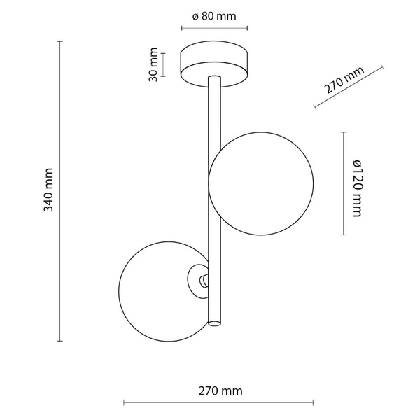 Lampa sufitowa Estera 6706 TK Lighting kulista metalowa czarna