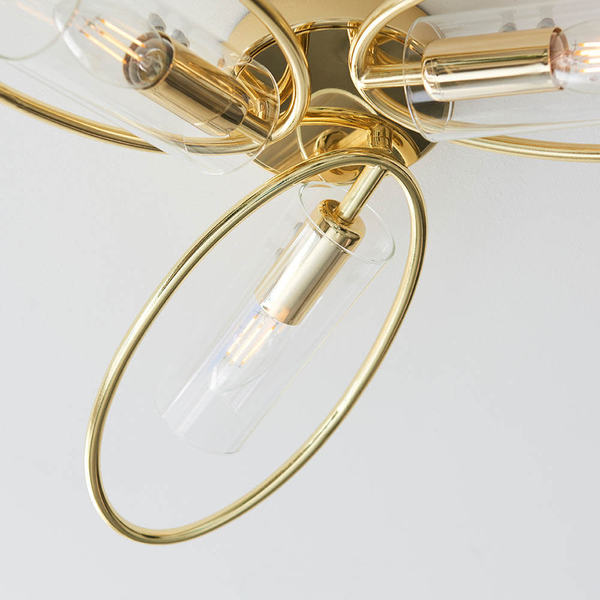 Sufitowa lampa do salonu Amari 97228 szklana mosiądz przezroczysty