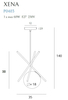 Loftowa LAMPA wisząca XENA P0403 Maxlight metalowa OPRAWA szklana kula zwis mosiądz biały