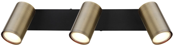 Nasufitowa lampa Robby 57911-3M z regulacją czarna mosiądz