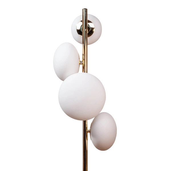 Podłogowa lampa Omi 1177 Zumaline okrągła metalowa biała złota